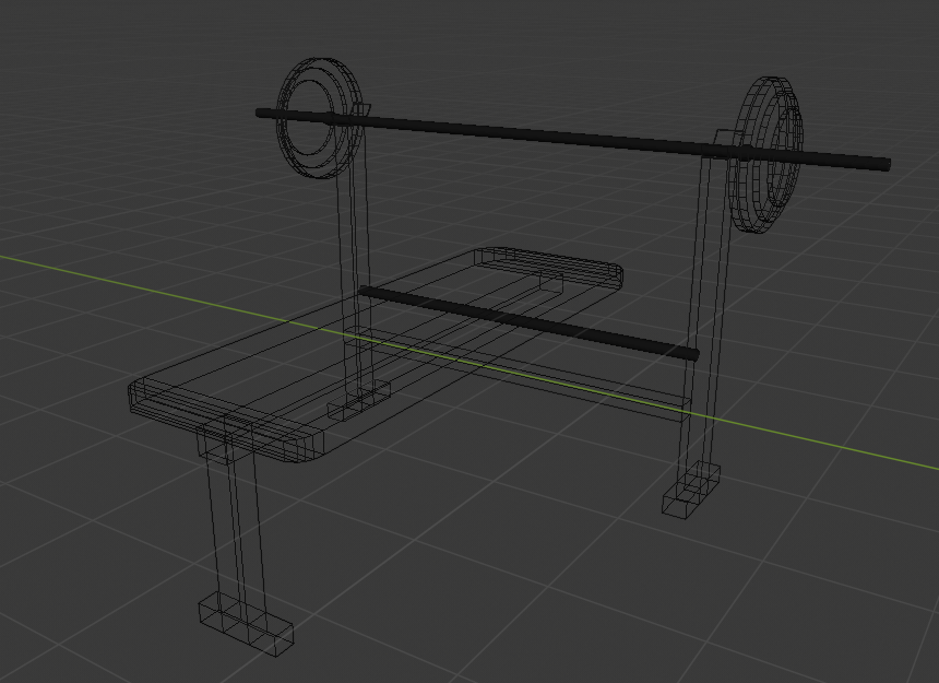 Low Poly Weight Bench preview image 2